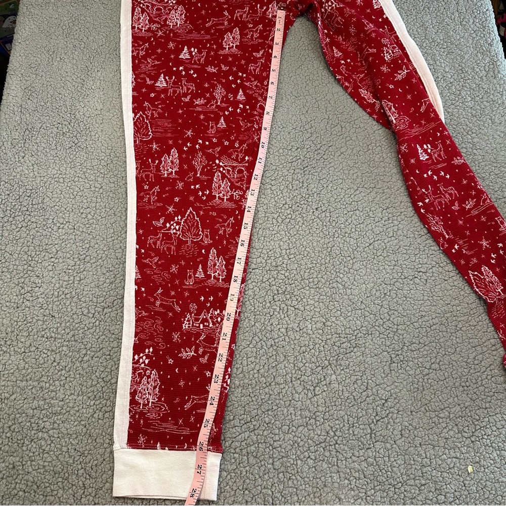 Victoria's Secret Women's Pajamas Medium Red Cream Winter Scene Print Holiday - Picture 10 of 10